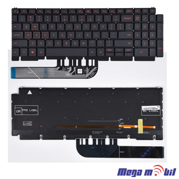 Tastatura za laptop Dell G15 5510 5511 5515 & G15 5530 5520 5521 5525 Series so backlight red